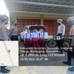 Patroli Sepeda Samapta Polda Gorontalo Ingatkan Siswa Sekolah Disiplin Prokes